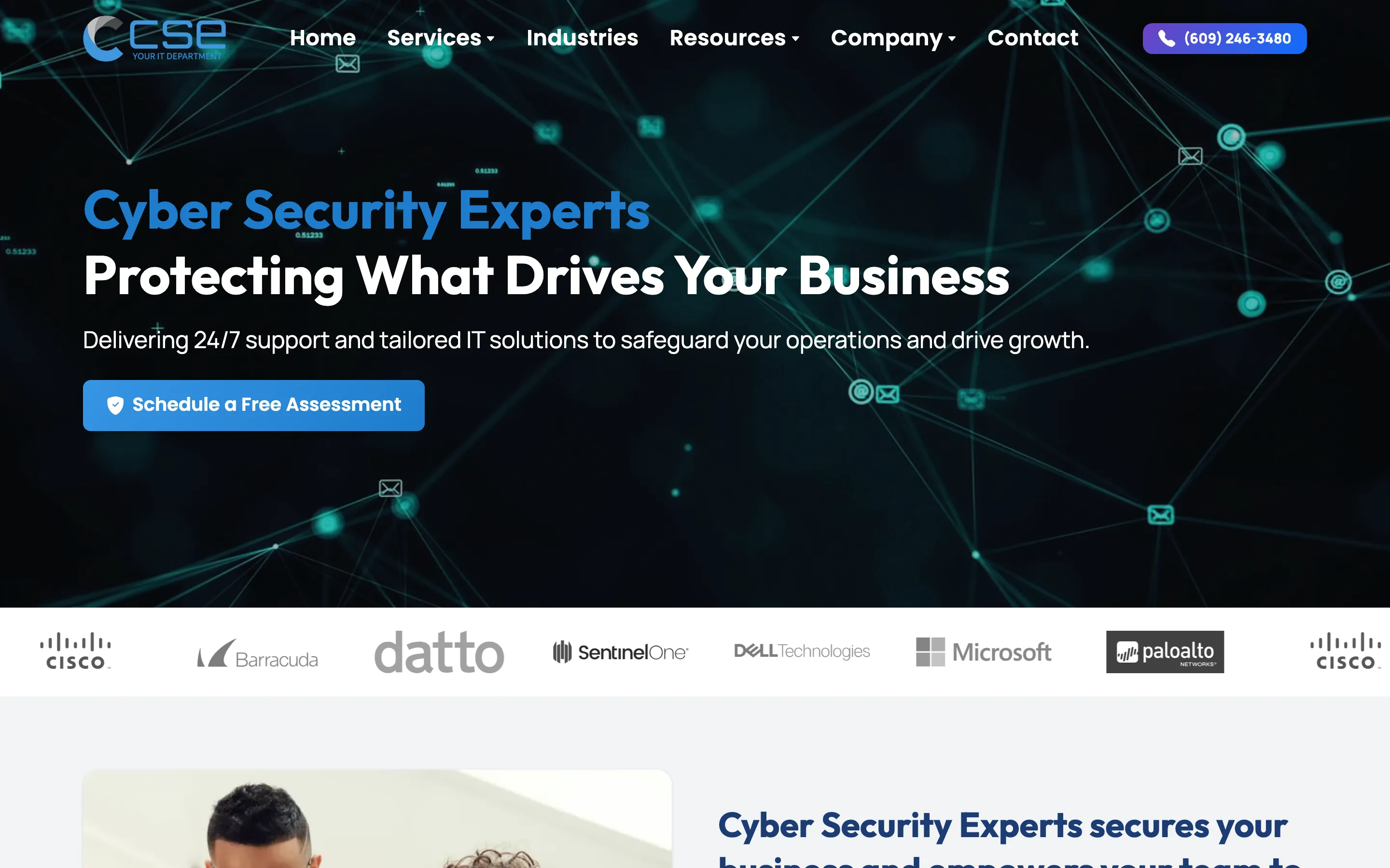Screenshot of the Cyber Security Experts website